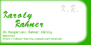 karoly rahner business card